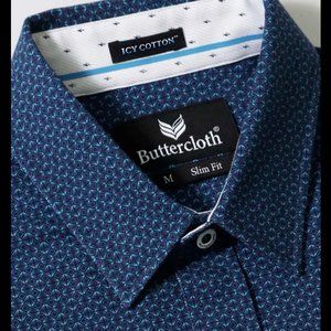 Buttercloth S/S Dress Shirt - Surrounding View In Icy Cotton - Slim fit - M